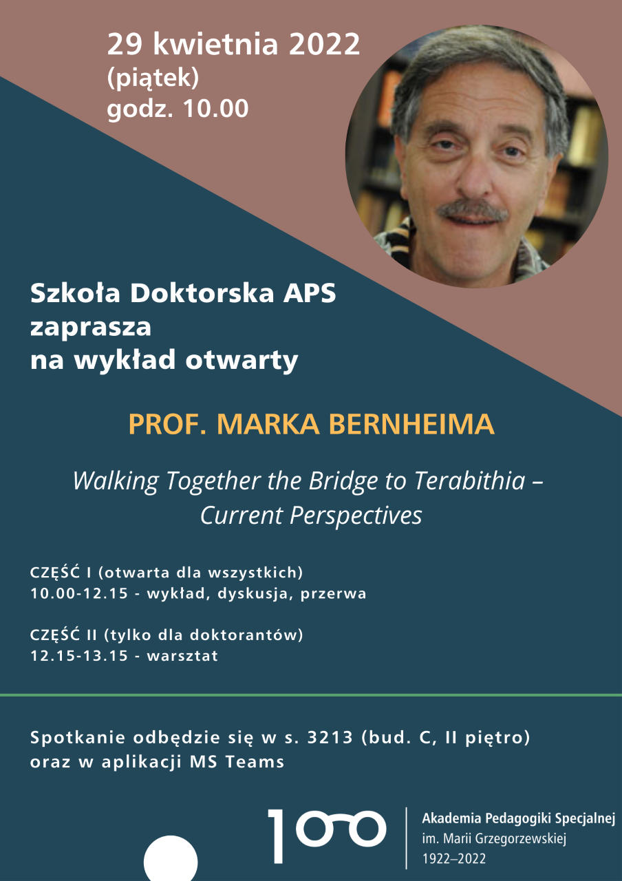 Plakat wykładu prof. Marka Bernheima