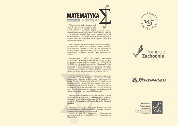 Link do zaproszenia na wernisaż wystawy "Matematyka w obiektywie"