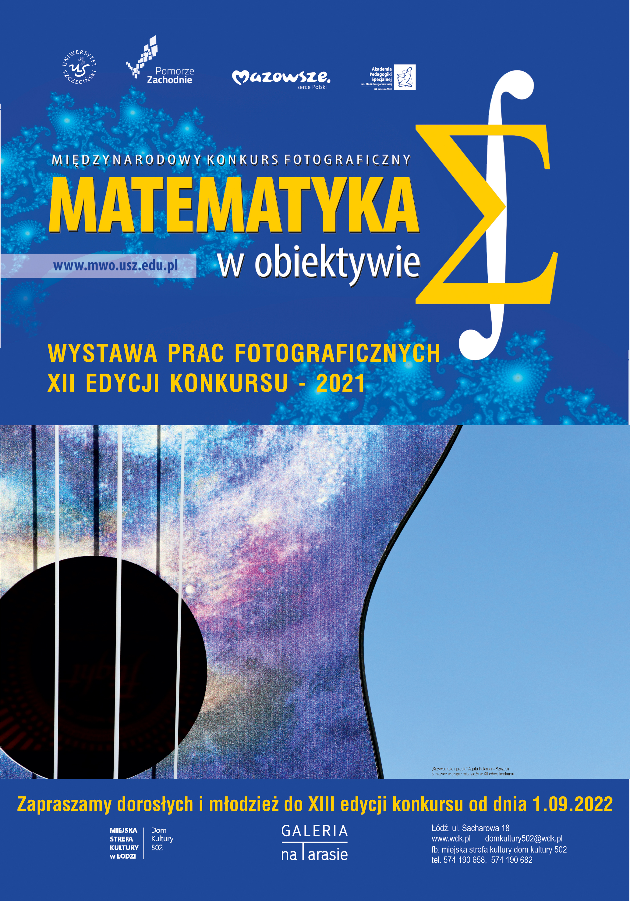 plakat zapraszający na wystawę konkursu Matematyka w obiektywie