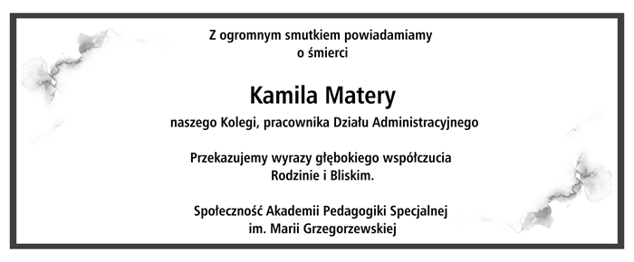 nekrolog Kamil Matera