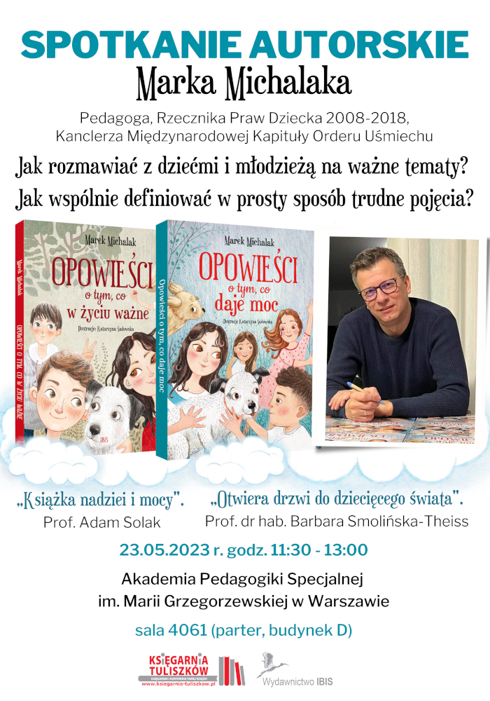 plakat informujący o spotkaniu autorskim z Markiem Michalakiem