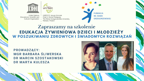 Plakat szkolenia Edukacja żywieniowa dzieci i młodzieży