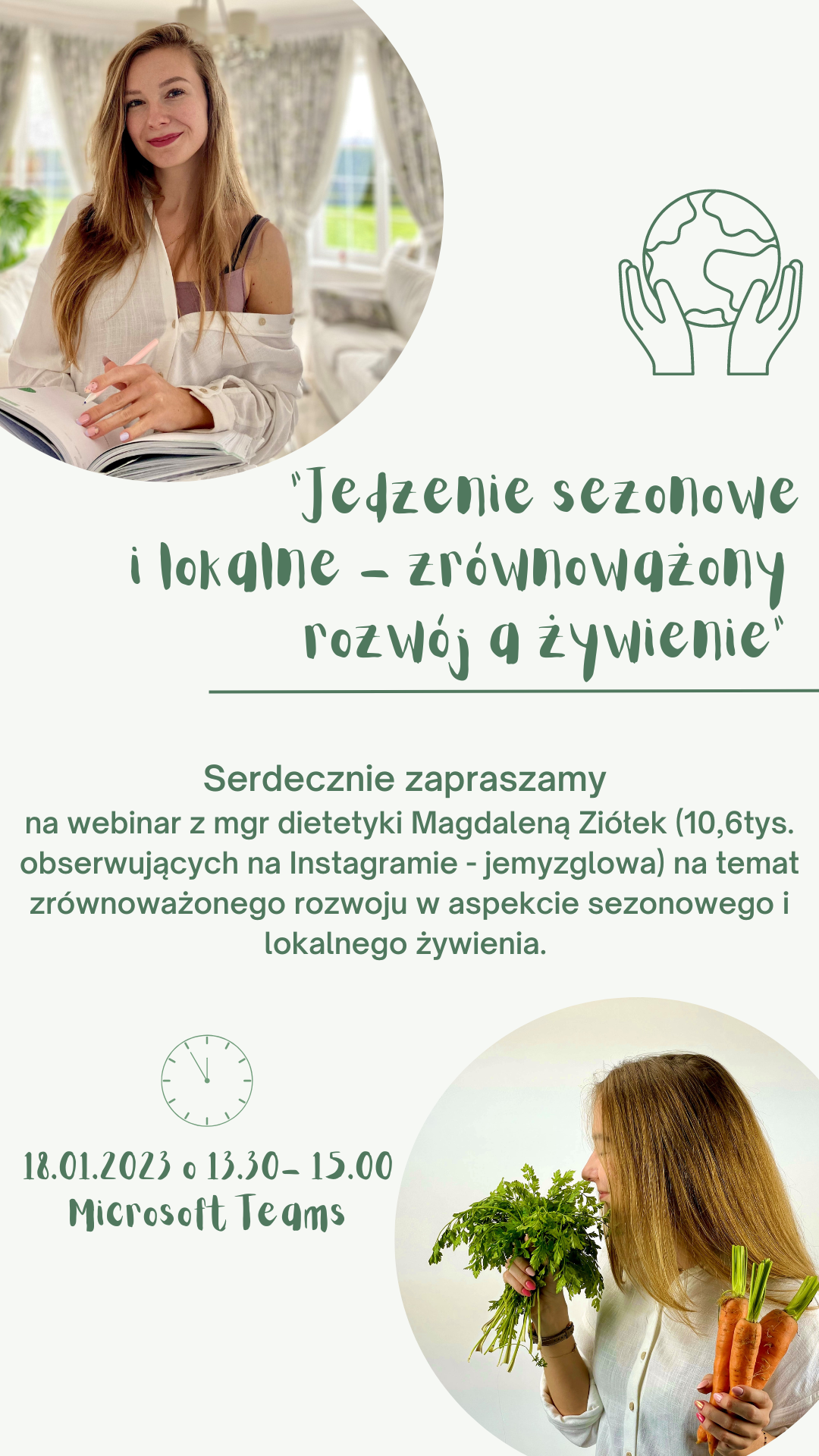 plakat webinar z dietetyczką Magdaleną Ziółek