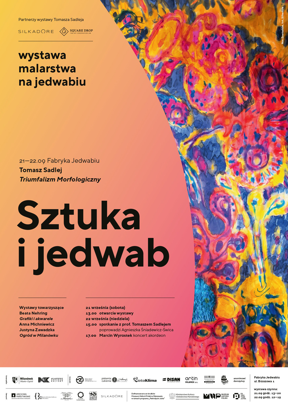 plakat zapraszający na wystawę prof. T. Sadleja